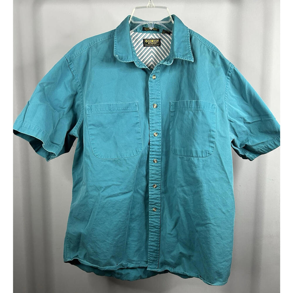 Vintage OshKosh B’Gosh Short Sleeve Button Down Shirt Men’s Size XL